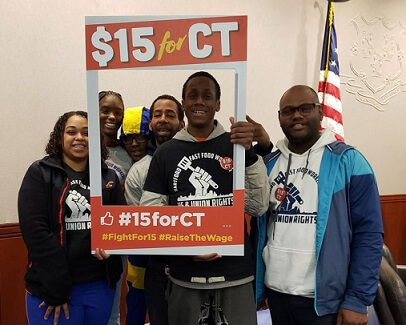CONNECTICUT TO RAISE MINIMUM WAGE TO $15 AN HOUR BY 2023